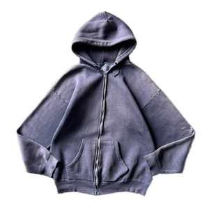 Sweat à capuche zippé vintage pour homme, coupe oversize, en coton épais 100 %, délavé à l'acide, style streetwear, nouvelle mode, personnalisé OEM - Product Image 3