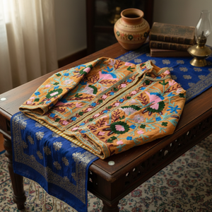 เสื้อแจ็คเก็ตบอมเบอร์ปักลายสีน้ำตาล |   เสื้อแจ็คเก็ตแขนยาว คอตั้ง ทรงปกติ งานปักมือ ซับในผ้าฝ้าย เสื้อคลุมตัวนอก กระเป๋า - Product Image 4