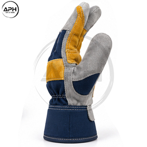 Gants de travail durables pour atelier, paume et pouce renforcés, fermeture sécurisée du poignet, plusieurs tailles, gants de travail en cuir personnalisés - Product Image 4