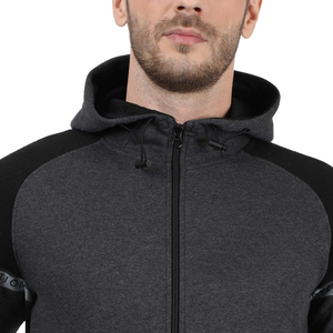 Survêtement à capuche pour homme, manches longues, couleur unie, fermeture éclair, vêtement décontracté, respirant, polyester et coton, coupe classique, automne - Product Image 5