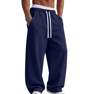 <b>Men's</b> Premium Baggy Sweatpants Cotton Fleece Fabric Soft <b>Stretch</b> Fit Comfortable Casual Wear For Everyday Lifestyle Trousers - Product Image 2