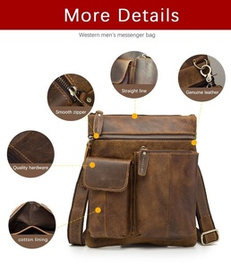 Sac messager en cuir léger et élégant, fait main, résistant au vent, multi-poches, durable, pour femme - Product Image 1