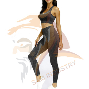 Ensembles de yoga personnalisables pour femmes, de haute qualité, à prix raisonnable, avec taille élastique solide, ensemble de yoga pour femmes - Product Image 3