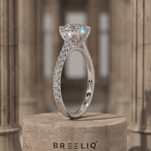 Bague de fiançailles en or 14K avec diamant taille coussin, halo pavé, 2 carats, solitaire taille coussin, or blanc, bague de mariée, fournisseur de bijoux OEM - Product Image 2