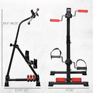 Height-Adjustable <b>Pedal</b> Exerciser for Seniors Hand Arm Knee Leg <b>Exercise</b> Machine with LCD Display and Foot Massage Roller - Product Image 3