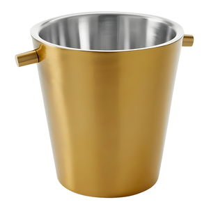 Elegant Gold Champagne Ice Bucket Features A Double Wall Insulated Stainless Steel Interior And Side <b>Peg</b> Handles For Chilling - Product Image 2