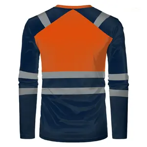 Camisa de Trabajo de Seguridad Reflectante de Alta Visibilidad para Hombre, Verano, Secado Rápido, Transpirable, Poliéster, Talla Grande - Product Image 4