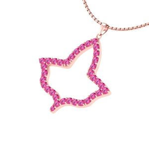 Rose Gold Pink Crystal Leaf <b>Necklace</b> Women Elegant Fashion Jewelry Large Pendant <b>Necklace</b> Stylish Accessory Gift Daily Wear - Product Image 4