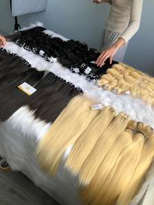 Extensions de cheveux humains bruts vietnamiens 100% de haute qualité, lisses naturels, double trame coupée à la machine, cheveux tissés décolorés - Product Image 5