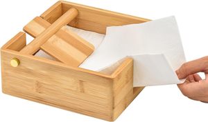 Handmade Bamboo Paper <b>Tissue</b> Dispenser Tabletop Stand <b>Kitchen</b> Vintage Napkin <b>Holder</b> Customized Color made in Vietnam - Product Image 4