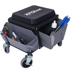 Sgabello da Meccanico Resistente con Capacità di Carico di 150 kg, Ruote Scorrevoli e Sedile Imbottito in Gomma Morbida per Uso in Garage e Armadietti Portautensili - Product Image 4