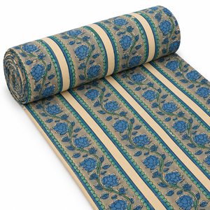 Camisas, Vestidos y Fundas Decorativas para el Hogar, Tejidas a Mano en Jaipur, con Estampado Floral Índigo, de Algodón Teñido Natural Sostenible, Orgánico Premium - Product Image 1