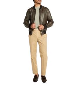 แจ็คเก็ตบอมเบอร์หนังแท้คุณภาพพรีเมียมสำหรับผู้ชาย ปี 2026 แบบ OEM ขายส่ง ซิปแบบลำลอง ระบายอากาศได้ดี กันลม เหมาะสำหรับฤดูหนาว - Product Image 4