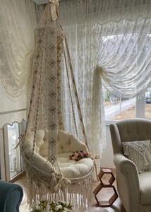 <b>Macrame</b> swing,Beige design swing,Handmade swing,Home decorasion,Swing chair - Product Image 2