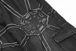 Jeans de Diseñador Personalizados para Hombre, Estilo Telaraña, Corte Recto, Lavado Medio, para Otoño e Invierno - Product Image 5