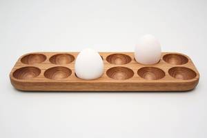 Handcrafted Wooden <b>Egg</b> <b>Basket</b> Holder Fresh <b>Egg</b> Storage Organizer Farmhouse Kitchen Counter Rustic <b>Egg</b> Rack Decorative Serving - Product Image 3