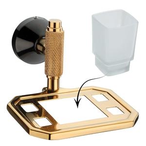 Wall Mounted Brass <b>Toothbrush</b> <b>Holder</b> Premium Bathroom Brush <b>Holder</b> Toothpaste Organizer - Product Image 1