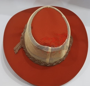 Chapeau de cowboy en maille ventilée marron à large bord, style western, pour l'été, le ranch, l'équitation en extérieur, avec bande tressée - Product Image 5