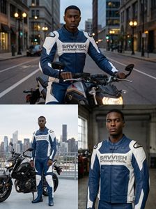 ชุดมอเตอร์ไซค์สั่งตัดพิเศษ ระบายอากาศได้ดี ชุดแข่งรถมอเตอร์ไซค์สำหรับผู้ชาย พร้อมโลโก้สั่งทำ ชุดกีฬาหนัง ชุดมอเตอร์ไซค์ - Product Image 5