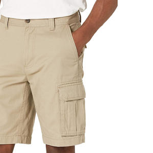 Shorts pour hommes en mélange de coton, tissage durable avec cordon de serrage, coupe classique, prix de gros, couleur unie, matière réglable, vêtements décontractés - Product Image 4