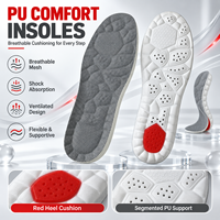 Semelles intérieures en maille respirante en PU composite, amortissantes, avec coussin de talon, pour chaussures de course, de marche, baskets et bottes de travail – Vente en gros