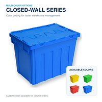 Boîtes de rangement en plastique réutilisables, empilables, emboîtables, robustes, verrouillables, écologiques, recyclables, avec couvercle à charnière, pour déménagement