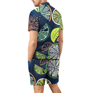 ชุดเสื้อเชิ้ตและกางเกงขาสั้นชายหาดฮาวายแบบใหม่ล่าสุด พิมพ์ลายตามสั่ง OEM ขายส่ง ชุด 2 ชิ้น เสื้อและกางเกงขาสั้นสำหรับผู้ชาย - Product Image 4