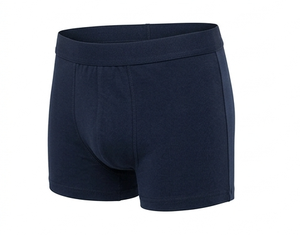 Boxers pour hommes bleu marine, tissu tricoté confortable, lavable en machine, coupe classique - Product Image 3