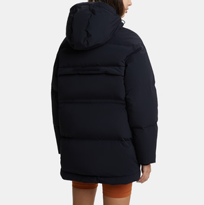 Women's Long <b>Quilted</b> Hooded <b>Jacket</b> With Detachable Hat Full Sleeve Polyester Wadding Winter Outerwear Thick Pockets - Product Image 2