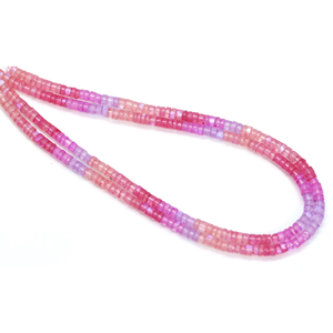 ลูกปัดมูนสโตนหลากสีรุ้งธรรมชาติ รูปทรงยางเรียบเนียน สีชมพูม่วง ลูกปัดมูนสโตนสีรุ้ง ขายส่งเครื่องประดับ - Product Image 4