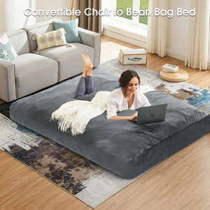 Fauteuil-lit 2-en-1 en velours côtelé avec éponge haute densité, mobilier de salon moderne, pouf vietnamien MD24 - Product Image 4