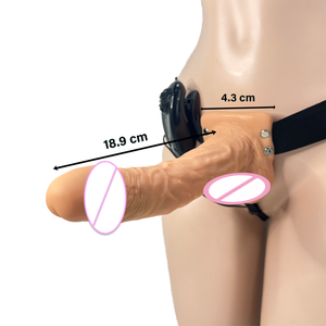 7 inch realistic hollow <b>vibrating</b> strap-on Penis sex toy Wearable dildo For Men For Women - Product Image 3