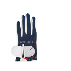 Guantes de golf unisex de PU azul marino y blanco, modelo deportivo antideslizante sin cordones - Product Image 6