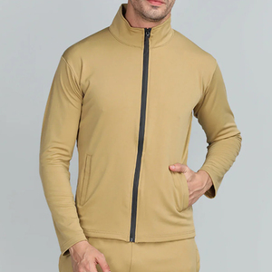 Fashionable <b>Long</b> Sleeve Loose Fitted <b>Men's</b> Fitness Jackets Comfortable Fitted Zipper Closure Gym Outerwear <b>Coats</b> For <b>Men</b> - Product Image 1