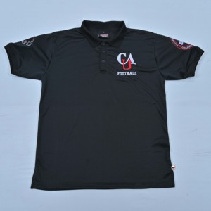 Mens Black Short Sleeves <b>Polo</b> <b>Shirts</b> Embroidered Football Logo Quick Dry Knitted Fabric Casual Style Breathable Cotton Fabric - Product Image 2