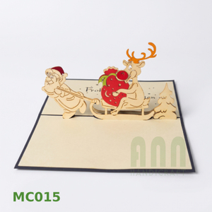 ANN Handicraft Vietnam UV Printed 3D Santa Pop Greeting Cards Envelope <b>Matte</b> <b>Varnishing</b> Funny Paper Souvenirs Christmas Day - Product Image 1