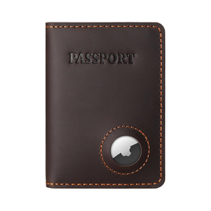 Porta Pasaportes de Cuero Genuino, Diseño Minimalista con Recorte del Logotipo de Apple, para Documentos de Viaje - Product Image 1