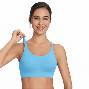 เสื้อชั้นในกีฬาเอเวอร์โกลว์ พลัสไซส์ แบบซัพพอร์ตสูง ผ้าริบ สำหรับผู้หญิง สายไขว้หลัง ไร้ตะเข็บ เหมาะสำหรับโยคะ ฟิตเนส ครอปท็อป กันกระแทก ไร้โครง - Product Image 6