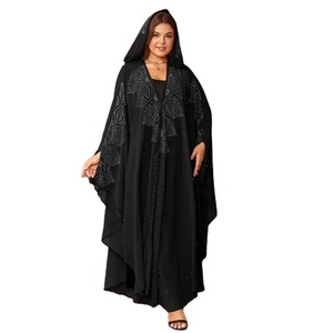 Thobe / Thawb 2024 personnalisé en gros robe musulmane robe de mariée musulmane robes longues femmes musulman brodé couleur noire - Product Image 1