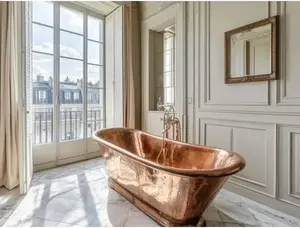 อ่างอาบน้ำทรงรีหรูหราทันสมัย ผลิตจากทองแดงคุณภาพสูง เป็นมิตรกับสิ่งแวดล้อม ขนาดสั่งทำได้ ราคาไม่แพง มีความต้องการสูง - Product Image 4