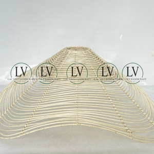 Abat-jour en rotin naturel fait main vietnamien, style bohème ondulé, prix de gros - Product Image 2
