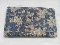 Sábana Plana King-Size 100% Algodón Kantha Hecha a Mano con Diseño de Plantas Indias Azul Desechable 200TC Art Deco para Hotel, Hogar y Sala de Estar