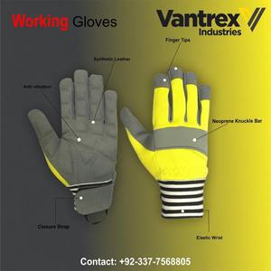 Guantes de Seguridad para Mecánicos al por Mayor, Forrados, Antivibración, Antideslizantes, Puño Reforzado, 10 Pulgadas, Cuero de Cabra, Guantes de Protección - Product Image 4
