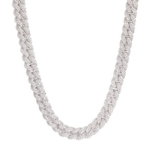 Chaîne cubaine Hip Hop de qualité export avec pierres Moissanite certifiées et design de luxe disponible à la vente - Product Image 1