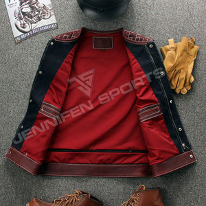 Nuevo Chaleco de Motociclista Profesional Transpirable para Hombre 2026, Chaleco de Cuero Vacuno/Mezclilla con Logotipo Personalizado - Product Image 6