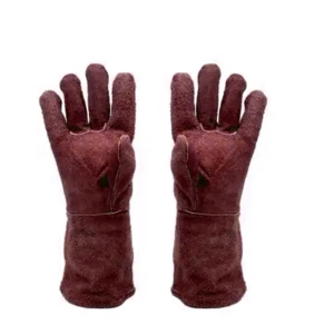 Gants de travail robustes en cuir de vachette résistant à la chaleur et au feu, gants de soudure en cuir, gants de sécurité industrielle - Product Image 4