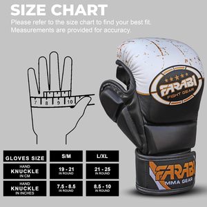 ถุงมือ MMA Farabi แบบเต็มนิ้ว หนัง PU สำหรับผู้ใหญ่ ฝึกศิลปะการต่อสู้ ป้องกันมือ  รับสั่งทำโลโก้ หนังเทียม - Product Image 6