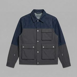 Chaqueta Vaquera de Doble Tono de Alta Calidad para Hombre y Mujer, Estilo Vintage Lavado, Ropa Urbana de Algodón, Bordado Personalizado, Fabricante y Proveedor OEM - Product Image 1