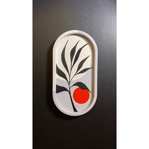 Modern Table <b>Decorative</b> Trays Minimal Oval and Round Resin Design - Product Image 6