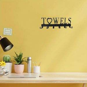 Gancio appendi asciugamani da parete in metallo premium, 6 ganci, salvaspazio, installazione semplice senza foratura, per bagno e cucina, ideale per hotel - Product Image 2